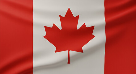 A close-up view of the Canadian flag, exhibiting a high-quality texture of the fabric, suitable for use in advertising campaigns related to travel, tourism, or Canadian businesses.
