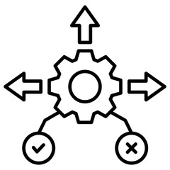 Decision Support System Outline Icon