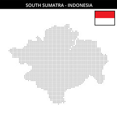 Fototapeta premium Small dots map of south-sumatra in Indonesia