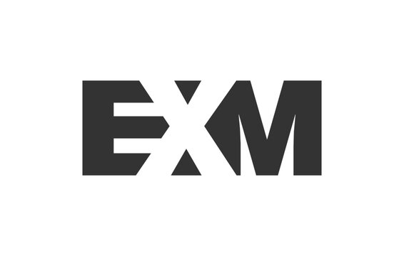 EXM logo design. Initial letter E X M bold font style for tech startups, consulting, corporate branding. Creative company name, headlines typography identity, trendy logotype.