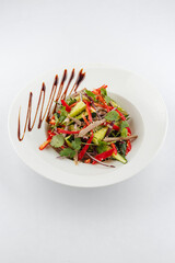 Fresh and delicious salad with dressing