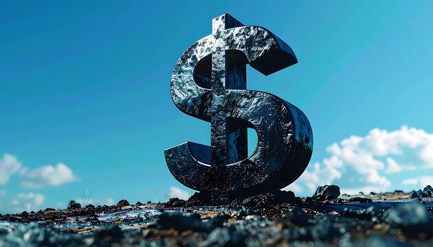 Dark Dollar Sign, Finance, Money Symbol - Dark & Moody Aesthetics