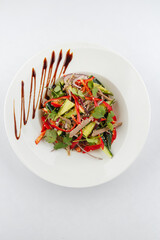 Fresh and delicious salad with dressing