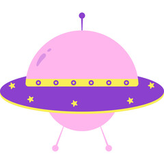 Flat UFO Illustration