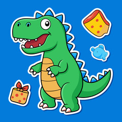 Naklejka premium stickers dinosaur theme cute activities for kids printable school supplies back to school sticker set