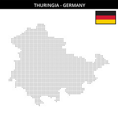 Small dots map of thuringia in Germany