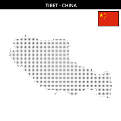 Small dots map of tibet in China