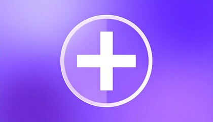 Obraz premium Purple Plus Icon, Medical Cross Symbol - Minimalism
