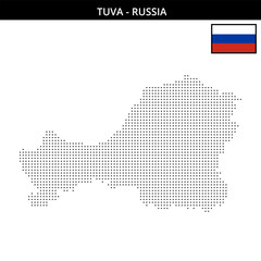 Fototapeta premium Small dots map of Tuva in Russia