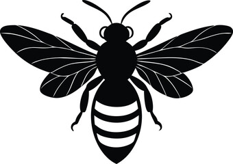Bee silhouette vector illustration