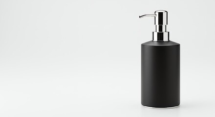 Obraz premium Black pump bottle on white background