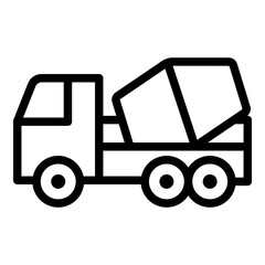 Concrete mixer icon. Vector line icon