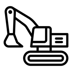 Excavator icon. Vector line icon