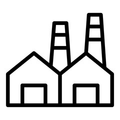 Factory icon. Vector line icon