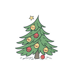christmas tree vector illustration