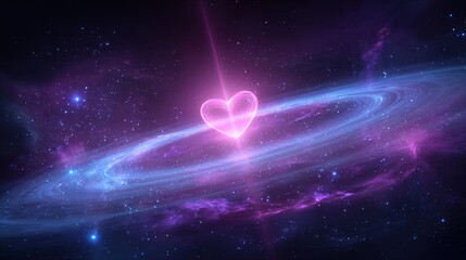 Fototapeta premium Heart of the Universe A Cosmic Tapestry of Love and Endless Wonder