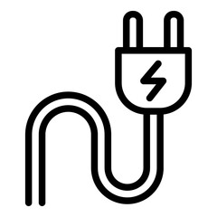 Power plug icon. Vector line icon