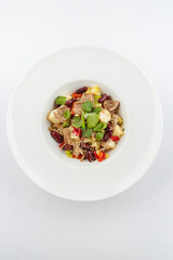 Fresh and delicious salad with dressing