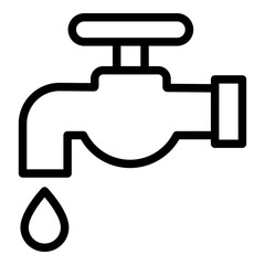 Water tap icon. Vector line icon