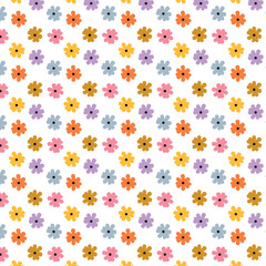 Colorful bright floral print with flowers  seamless pattern