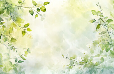 緑の植物の背景イラスト　generative ai