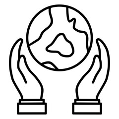 Save Earth Outline Icon