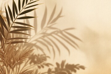 Neutral Wall and Leaf Shadows Aesthetic Background Natural Calm Nature Relaxation