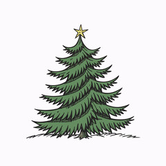 Obraz premium christmas tree isolated on white
