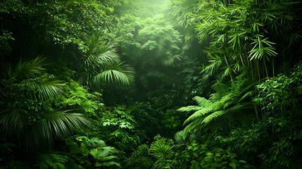 Fototapeta premium Dense Lush Green Forest Canopy