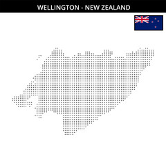 Obraz premium Small dots map of wellington in New Zealand