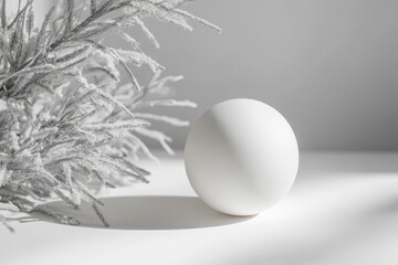 Sleek White Matte Christmas Ornament on a Minimalist Background for Clean Holiday Decor Inspiration