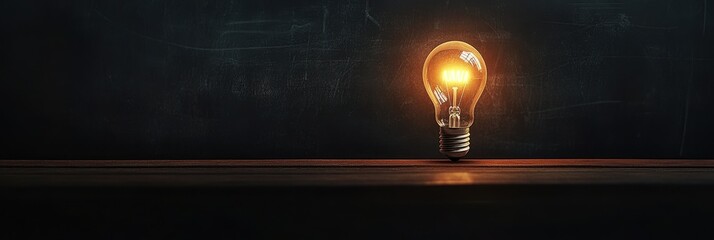 Inspired Idea: Light Bulb Metaphor on Blackboard Representing Creative Innovation in Education