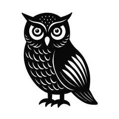 Obraz premium Owl Perched Vector Silhouette