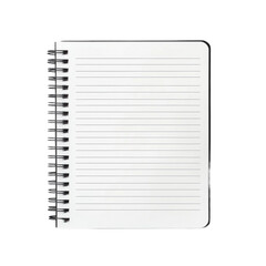 blank notebook isolated on white background