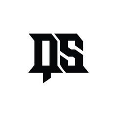 QS monogram logo design letter text name symbol monochrome logotype alphabet character simple logo