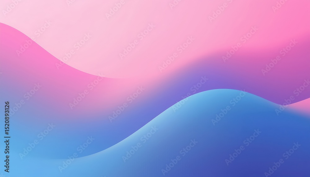 Poster soft pastel gradient waves in pink blue and violet tones with smooth light transitions for abstract 