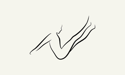 Abstract Yoga Pose Silhouette.