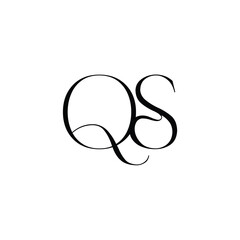 QS monogram logo design letter text name symbol monochrome logotype alphabet character simple logo