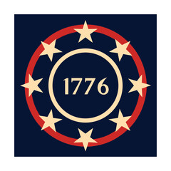 American revolution 1776 stars and stripes design