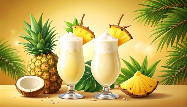 Tropical Pineapple Cocktails, Summer Drinks - Tropical themes