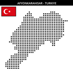Obraz premium Big square dotted map of afyonkarahisar in Turkiye