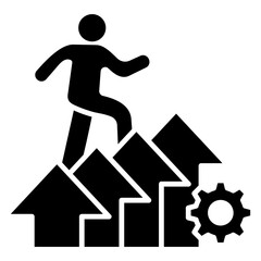 Upskilling Glyph Icon