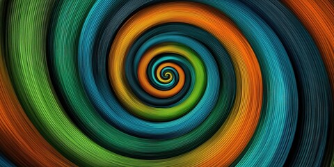 Fototapeta premium Colorful spiral abstract pattern with dynamic concentric lines 