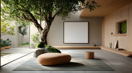 A bright and airy minimalist workspace with art supplies  long title A serene and minimalist