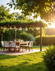 tropical resort in the morning