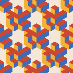 Trendy minimalist seamless pattern with abstract creative geometric composition