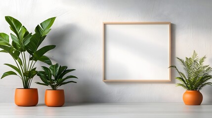A bright and airy workspace with a blank poster template  long title A bright and airy workspace