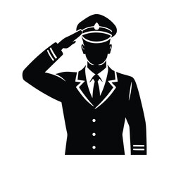 Saluting Soldier Vector Silhouette