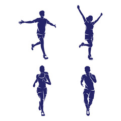 Running and Marathon Logo Silhouette