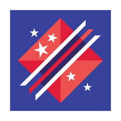 Abstract red white blue starburst design